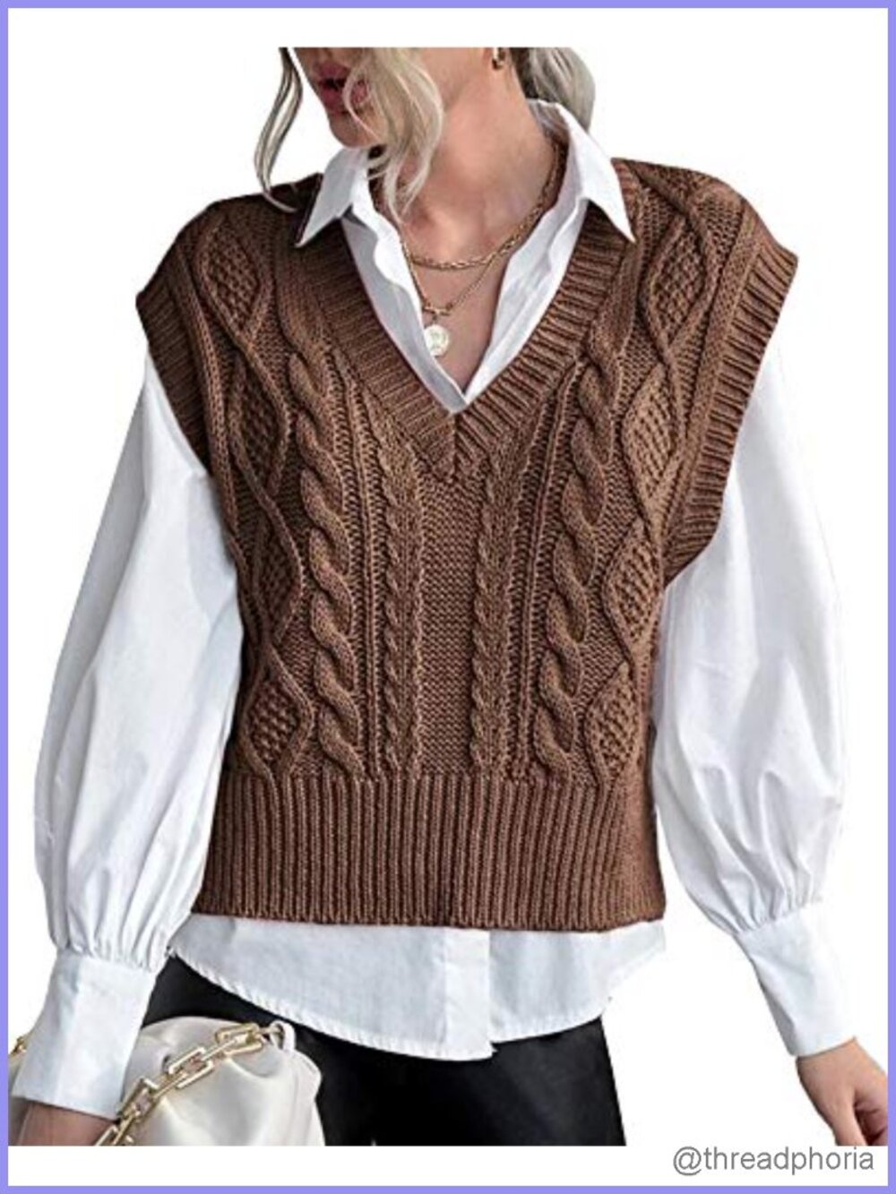 Women's Ribbed Knit Sweater Vest V-Neck Sleeveless Casual Preppy Pullover Top